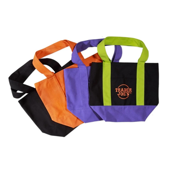New Trader Joe's Trick-or-Treat Mini Canvas Totes Set of 4 - Picture 1 of 6